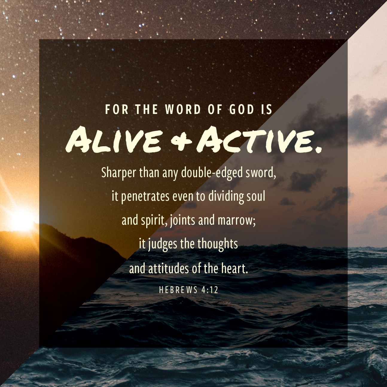 Phone lock screen with Hebrews 4:12 printed on it