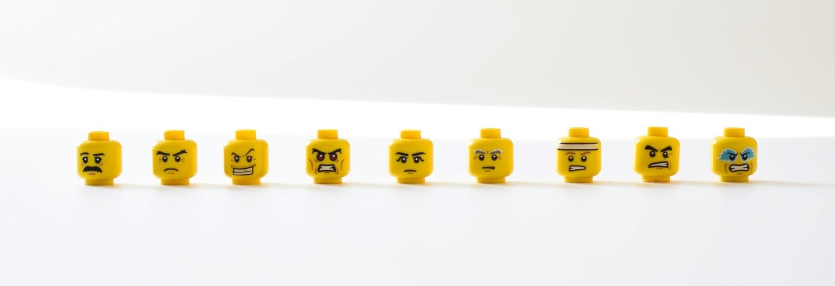 lego people heads with various emotions