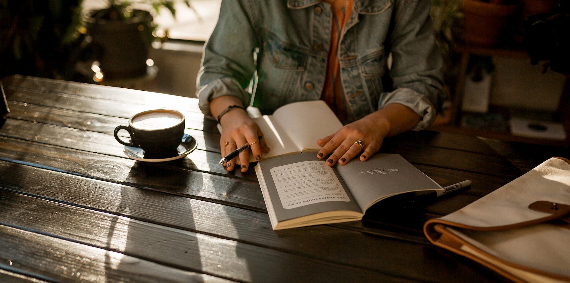 Person reading a book